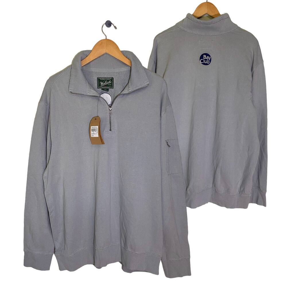 Woolrich Mens Standing Stone Half Zip Arm Pocket Sweater Size Large outdoor Golf